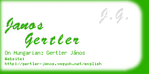 janos gertler business card